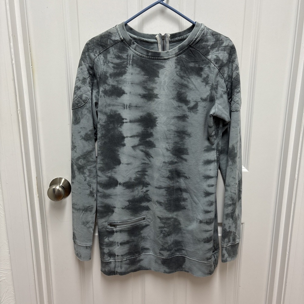 Ruff Hewn Relax Comfy Gray and White Tie Dye Long Sleeve Top -‎ Size Small